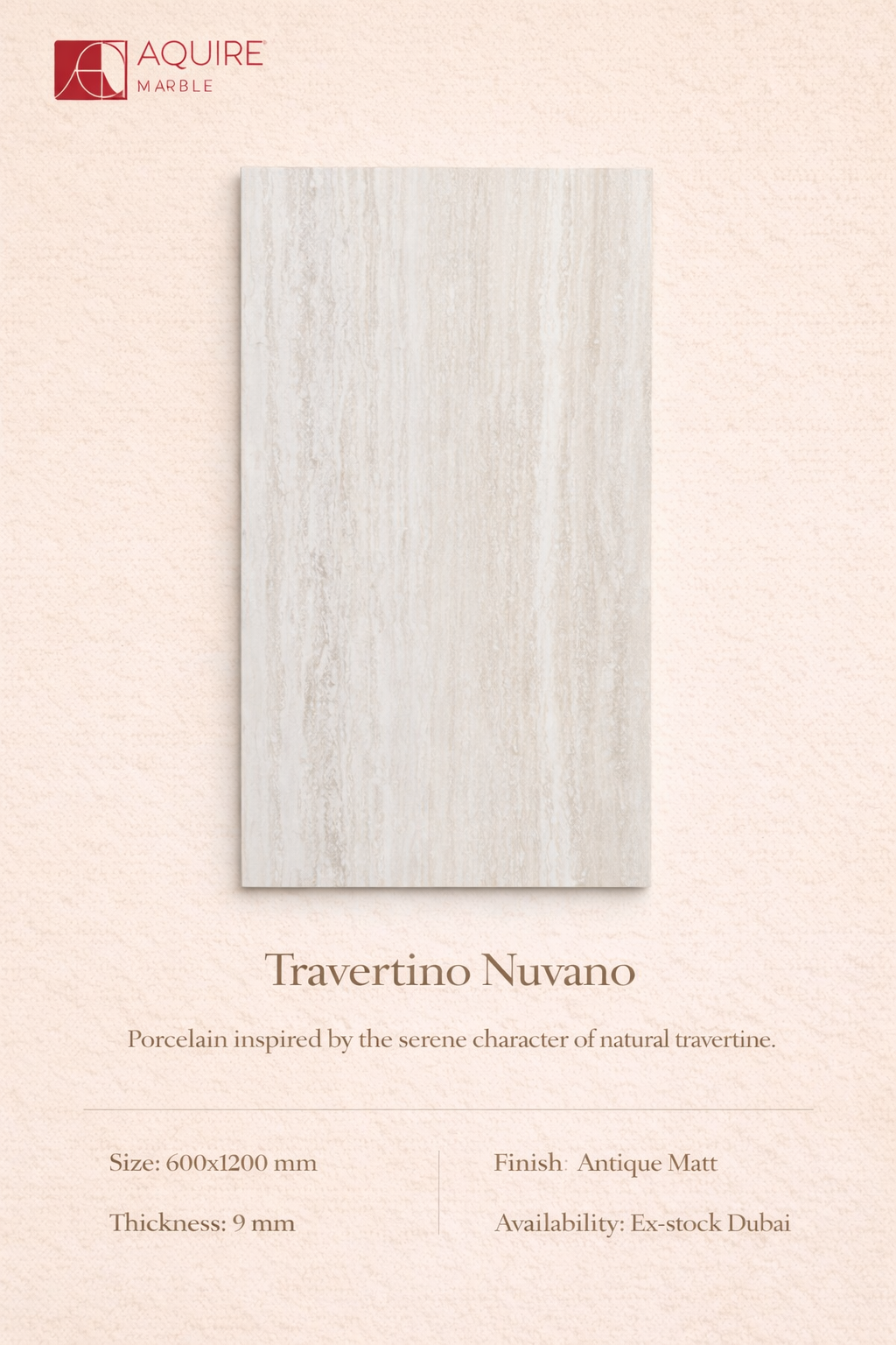 Natural White Nuvano Travertine Porcelain