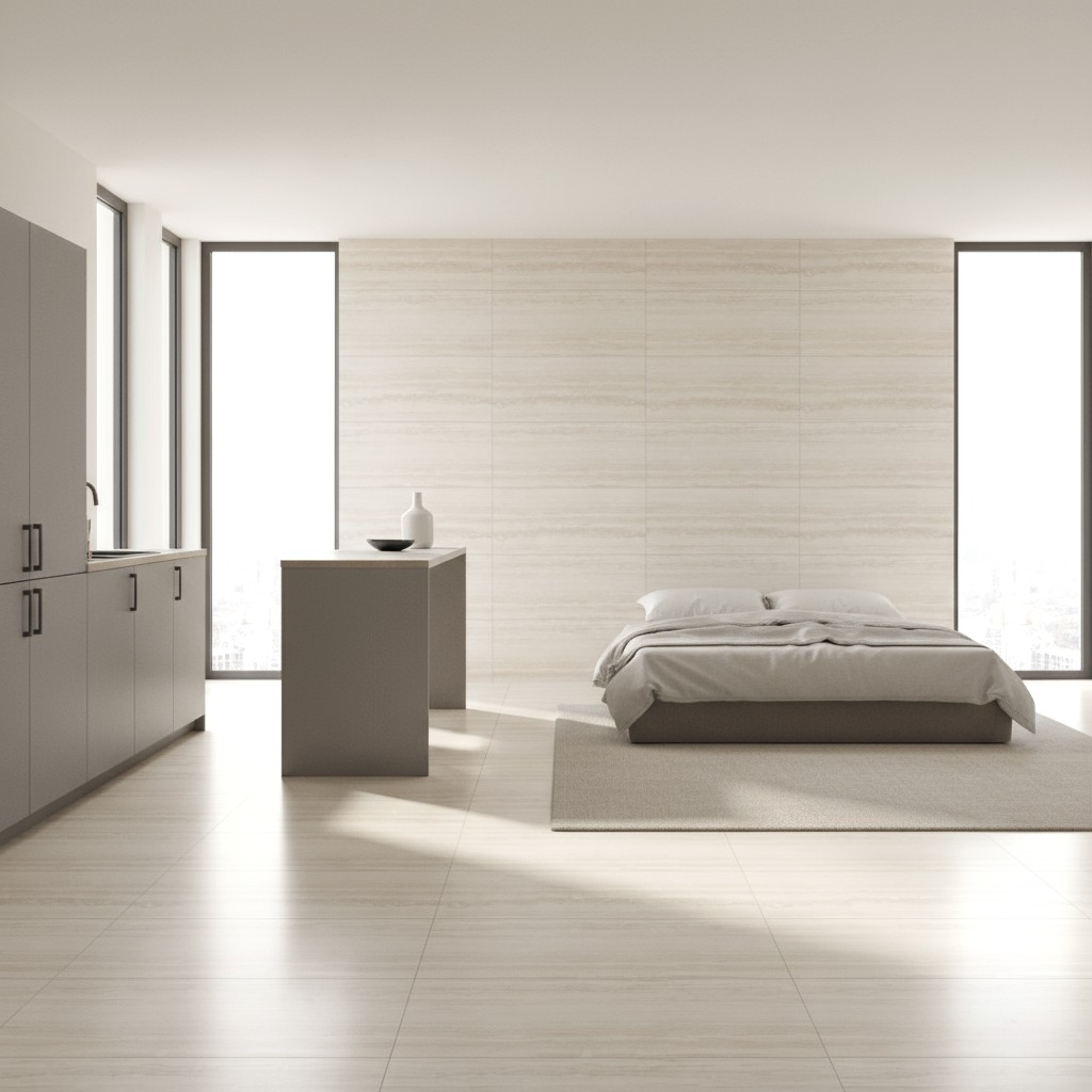 Natural White Nuvano Travertine Porcelain