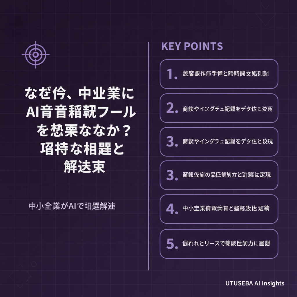 なぜ今、中小企業にAI音声認識ツールが必要なのか？具体的な課題と解決策 - まとめ