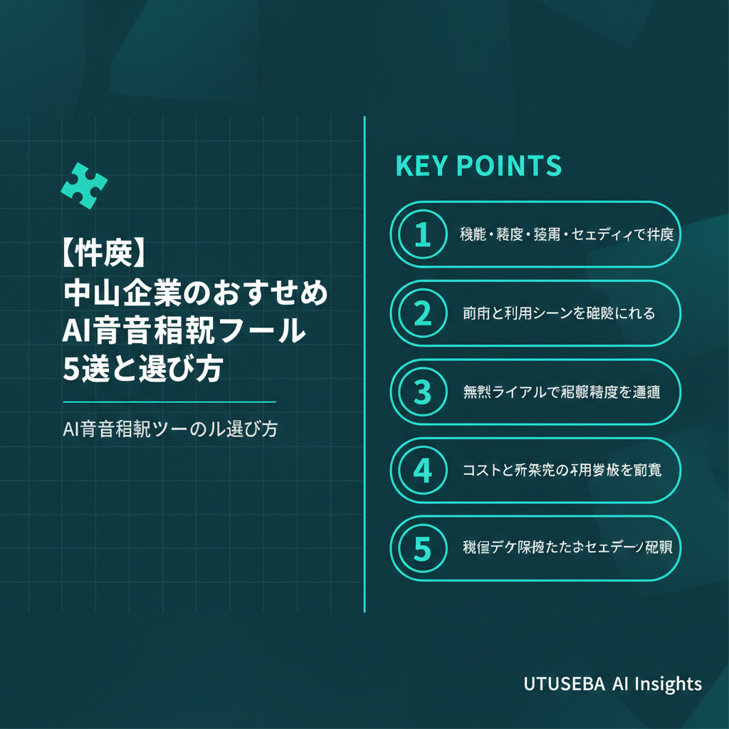 【比較】中小企業におすすめのAI音声認識ツール5選と選び方 - まとめ