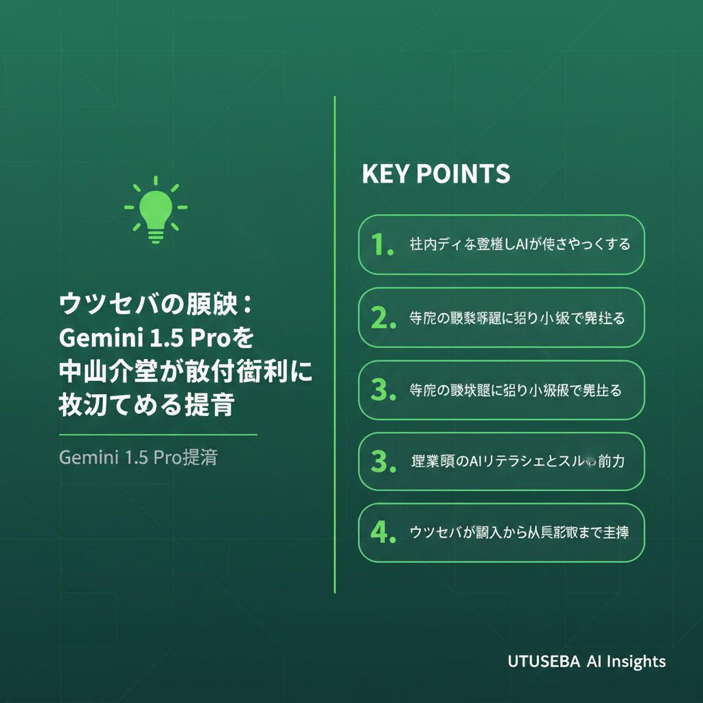 ウツセバの見解:Gemini 1.5 Proを中小企業が最大限に活用するための提言 - まとめ