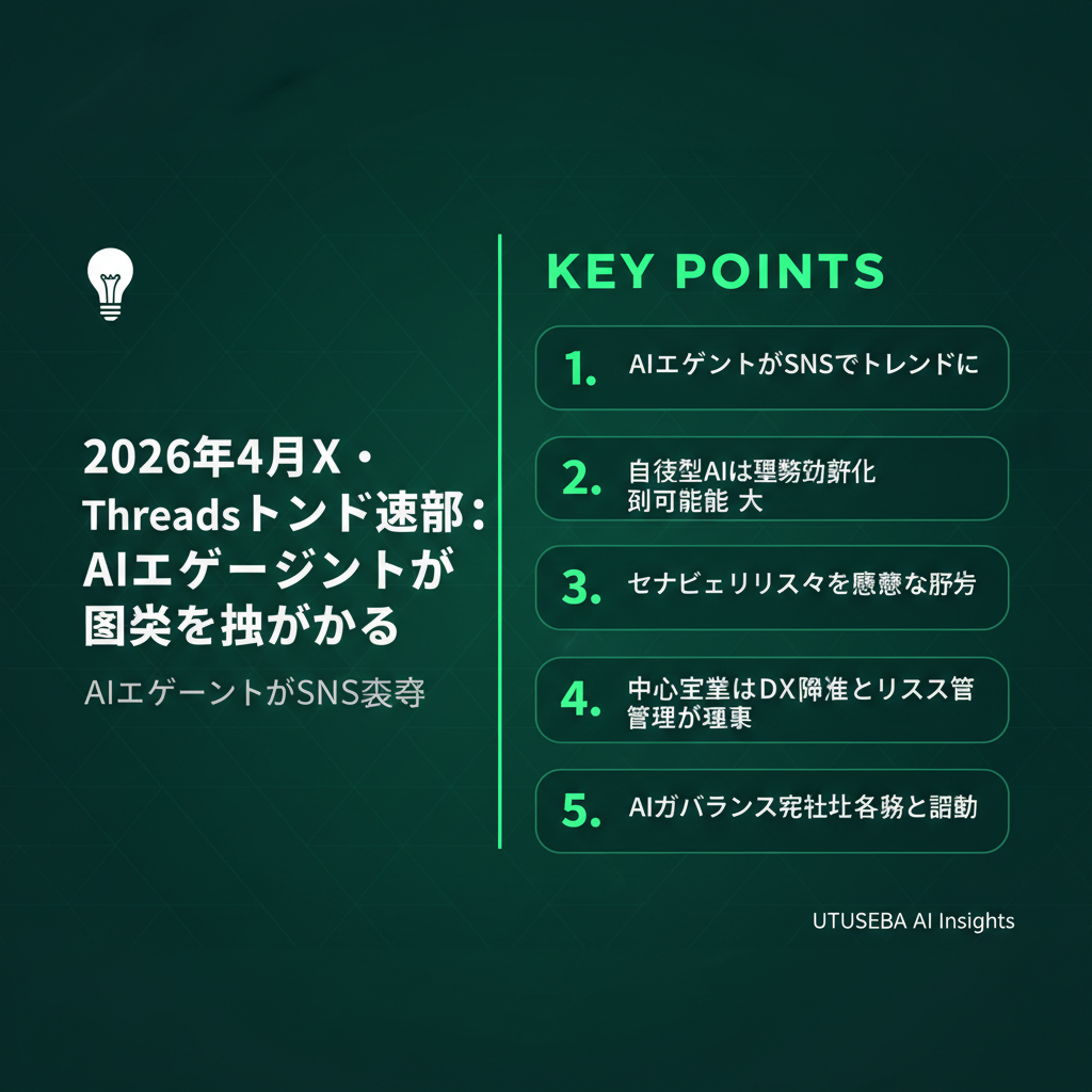 2026年4月X・Threadsトレンド速報：AIエージェントが業界を揺るがす - まとめ