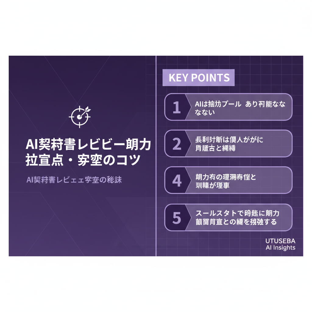 AI契約書レビュー導入時の注意点・成功のコツ - まとめ