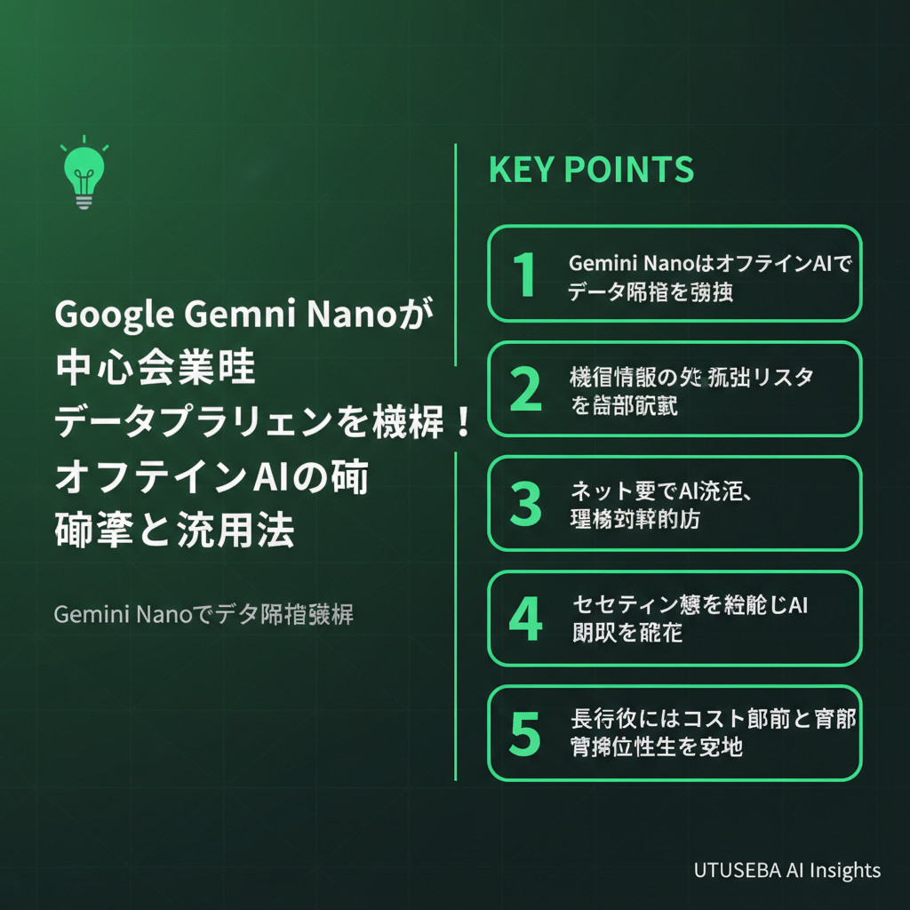 Google Gemini Nanoが中小企業のデータプライバシーを革新!オフラインAIの衝撃と活用法 - まとめ