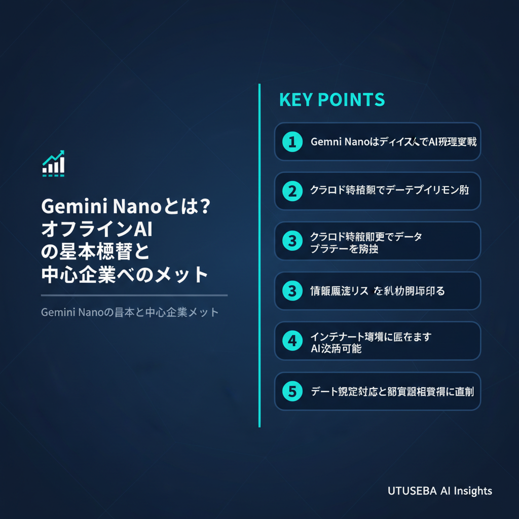 Gemini Nanoとは?オフラインAIの基本概念と中小企業へのメリット - まとめ