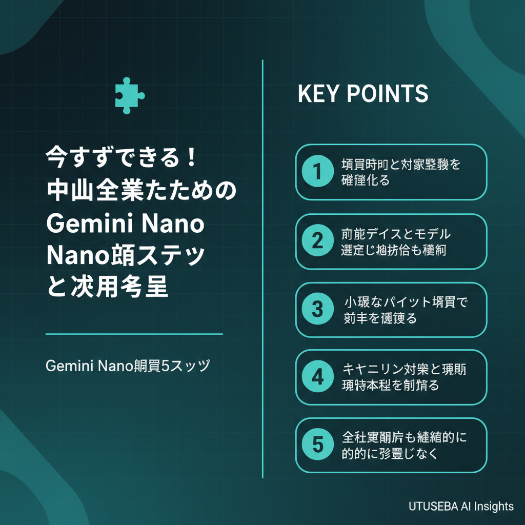 今すぐできる!中小企業のためのGemini Nano導入ステップと活用事例 - まとめ