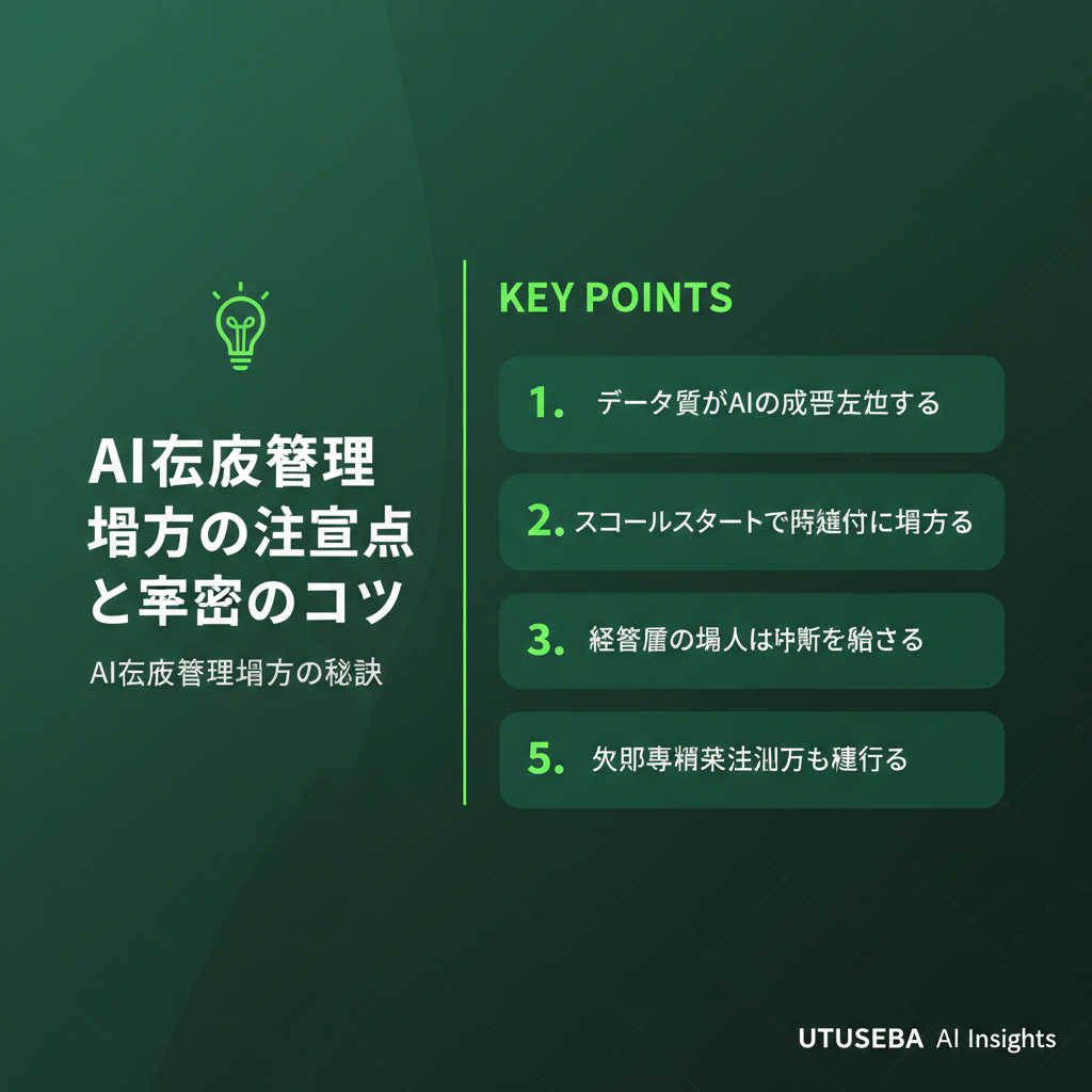 AI在庫管理導入時の注意点と成功のコツ - まとめ