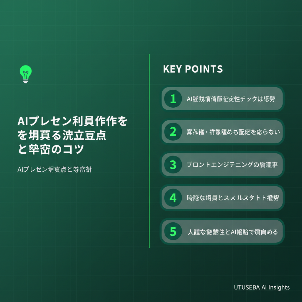 AIプレゼン資料作成を導入する際の注意点と成功のコツ - まとめ