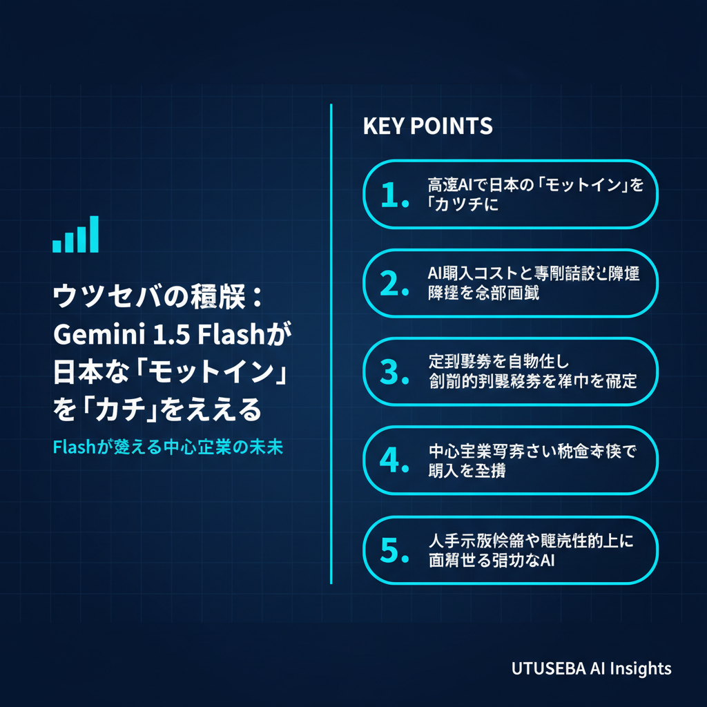 ウツセバの見解：Gemini 1.5 Flashが日本の「モッタイナイ」を「カチ」に変える - まとめ