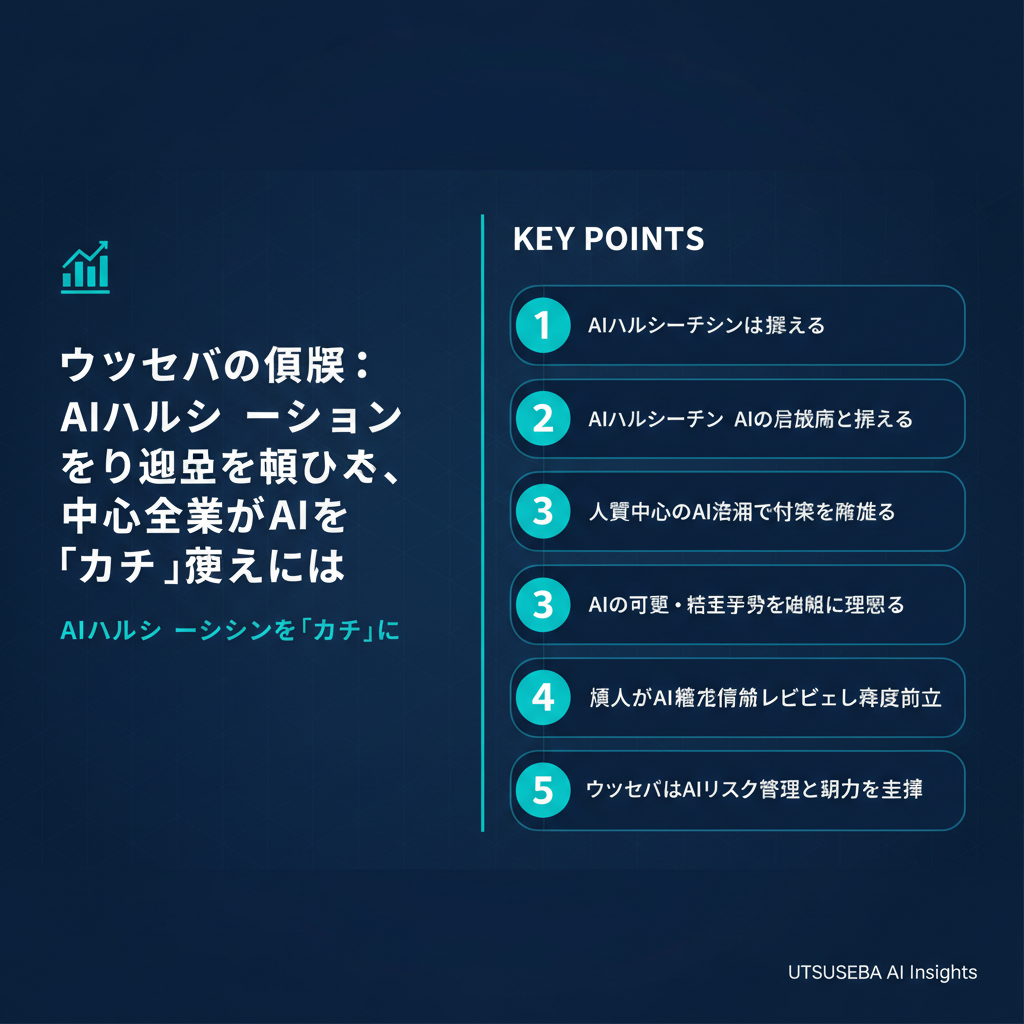 ウツセバの見解：AIハルシネーションを乗り越え、中小企業がAIを「カチ」に変えるには - まとめ