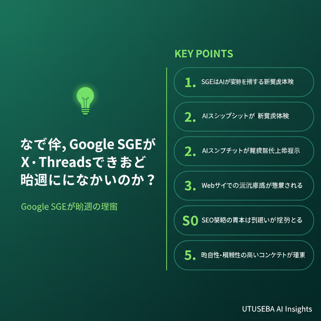 なぜ今、Google SGEがX・Threadsでこれほど話題になっているのか？ - まとめ