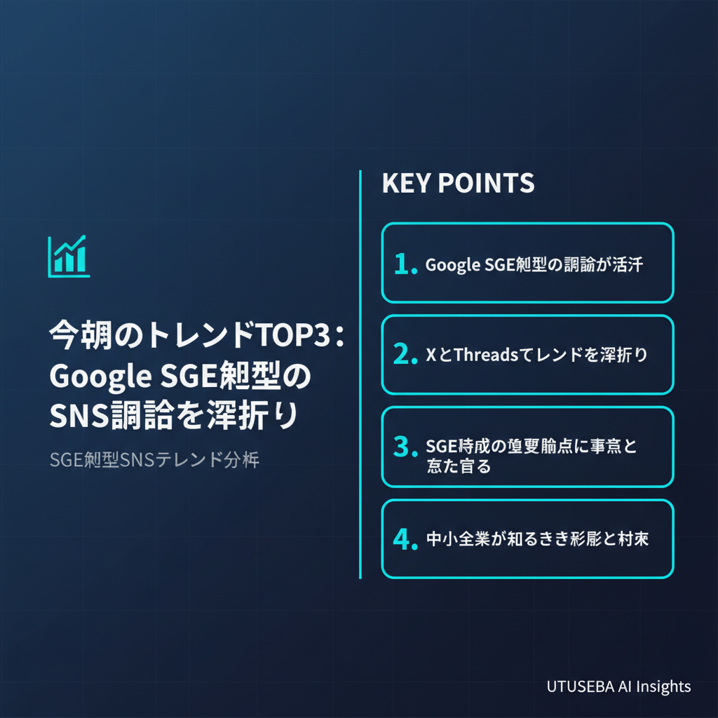 今週のトレンドTOP3：Google SGE関連のSNS議論を深掘り - まとめ