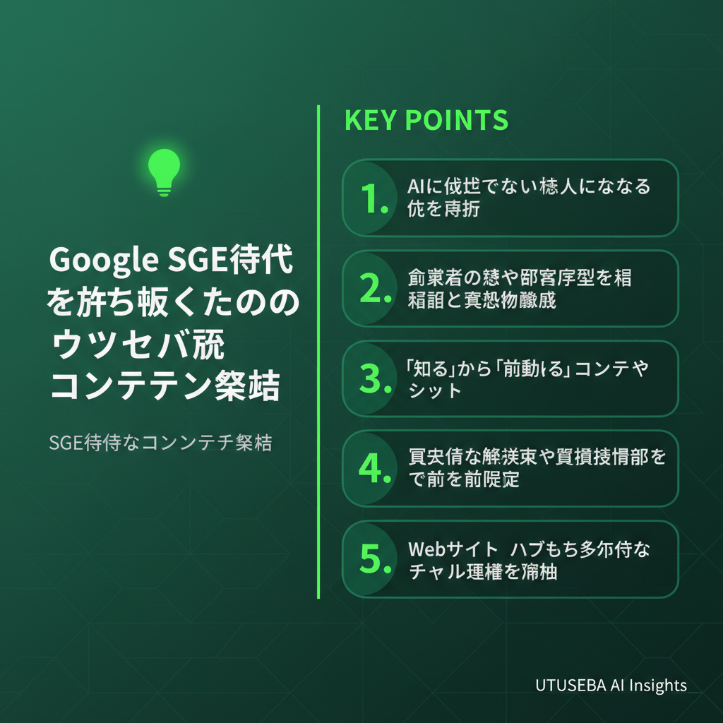 Google SGE時代を勝ち抜くためのウツセバ流コンテンツ戦略 - まとめ