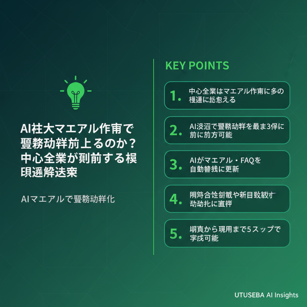 AI社内マニュアル作成で業務効率は劇的に向上するのか？中小企業が直面する課題と解決策 - まとめ