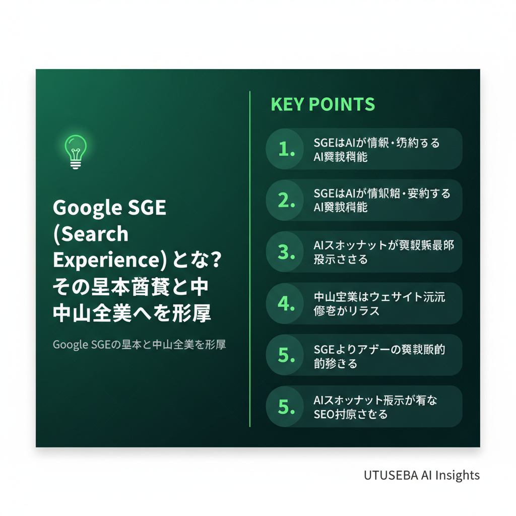 Google SGE（Search Generative Experience）とは？その基本概念と中小企業への影響 - まとめ