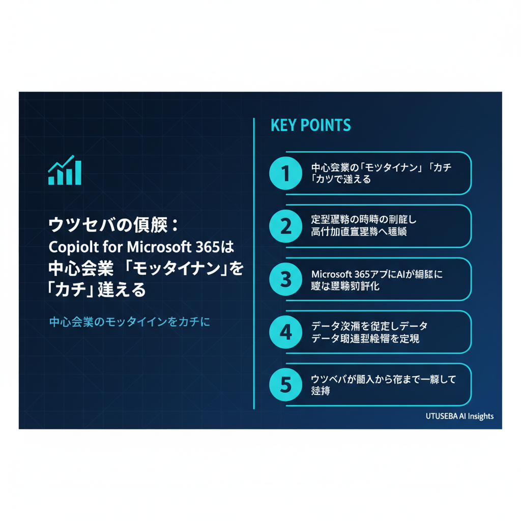 ウツセバの見解：Copilot for Microsoft 365は中小企業の「モッタイナイ」を「カチ」に変える - まとめ