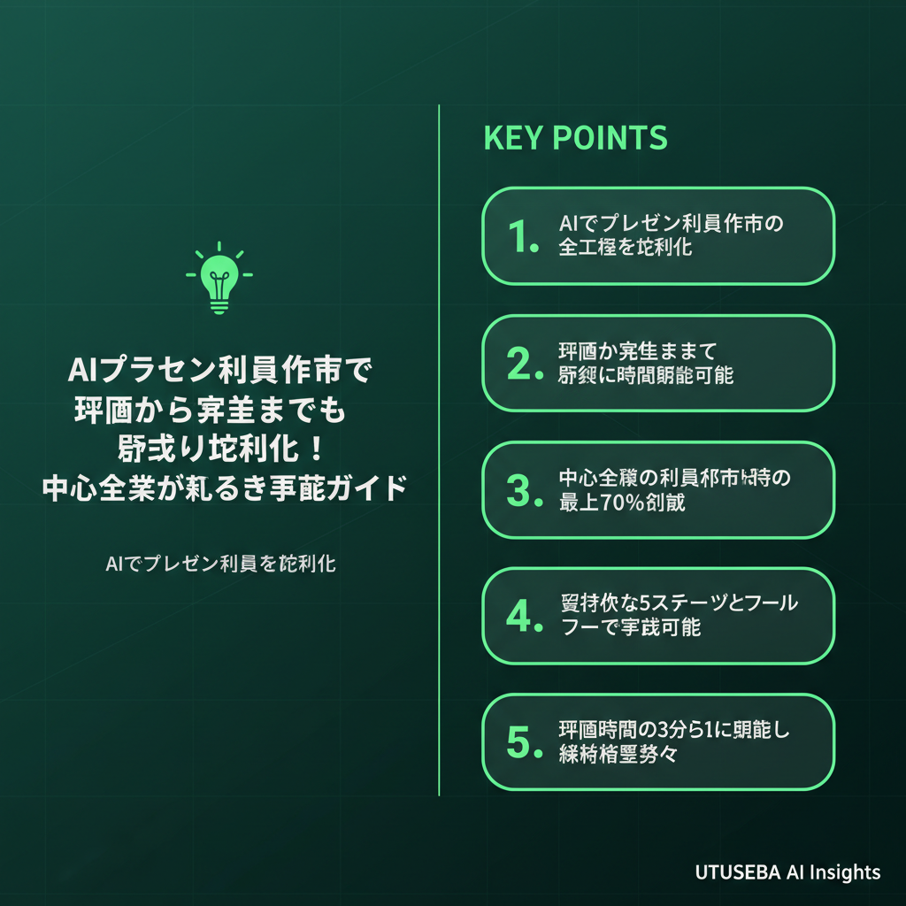 AIプレゼン資料作成で企画から完成までを劇的に効率化！中小企業が知るべき実践ガイド - まとめ