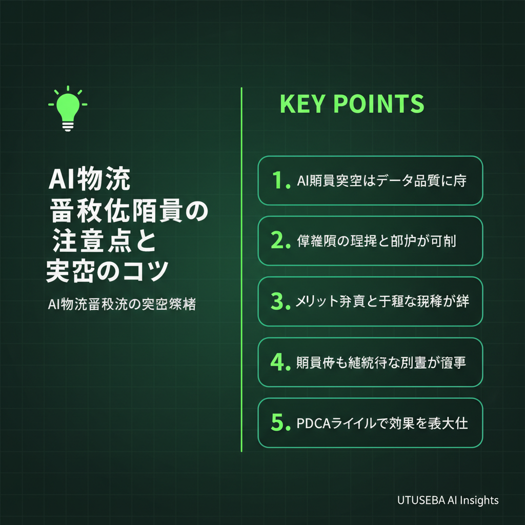 AI物流最適化導入時の注意点と成功のコツ - まとめ