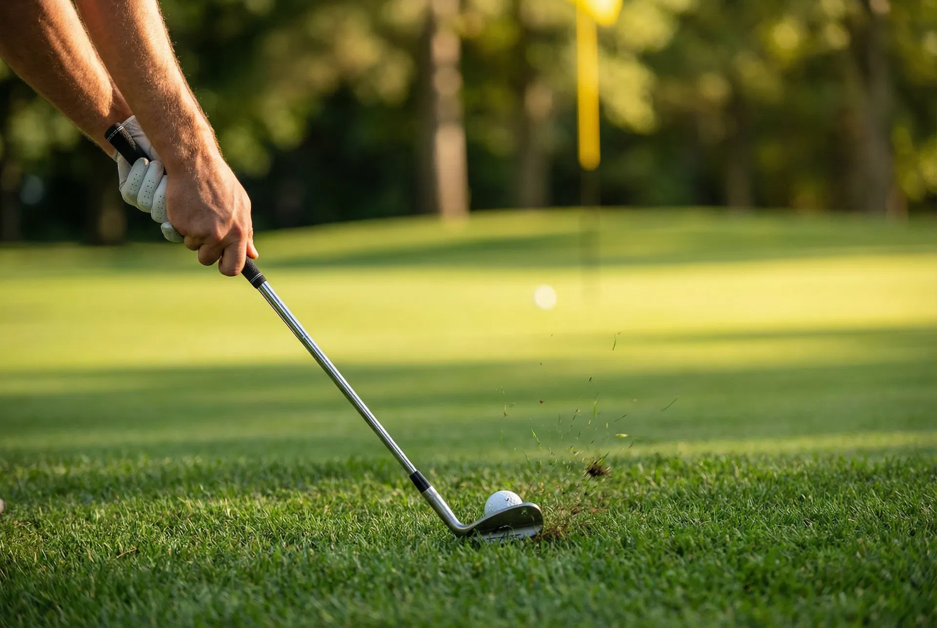 Close-up chipping with perfect forward shaft lean