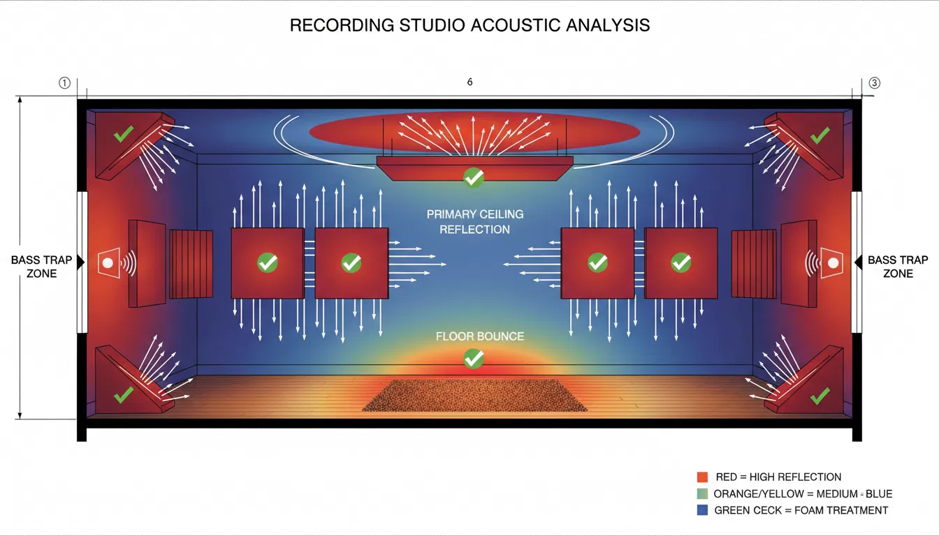 Mapa de Rebote de Som em Estúdios de Gravação