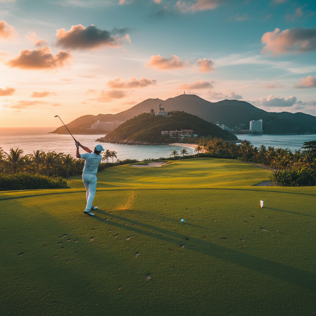 🌴三亚鹿回头高尔夫：海天一色，挥杆热带天堂！