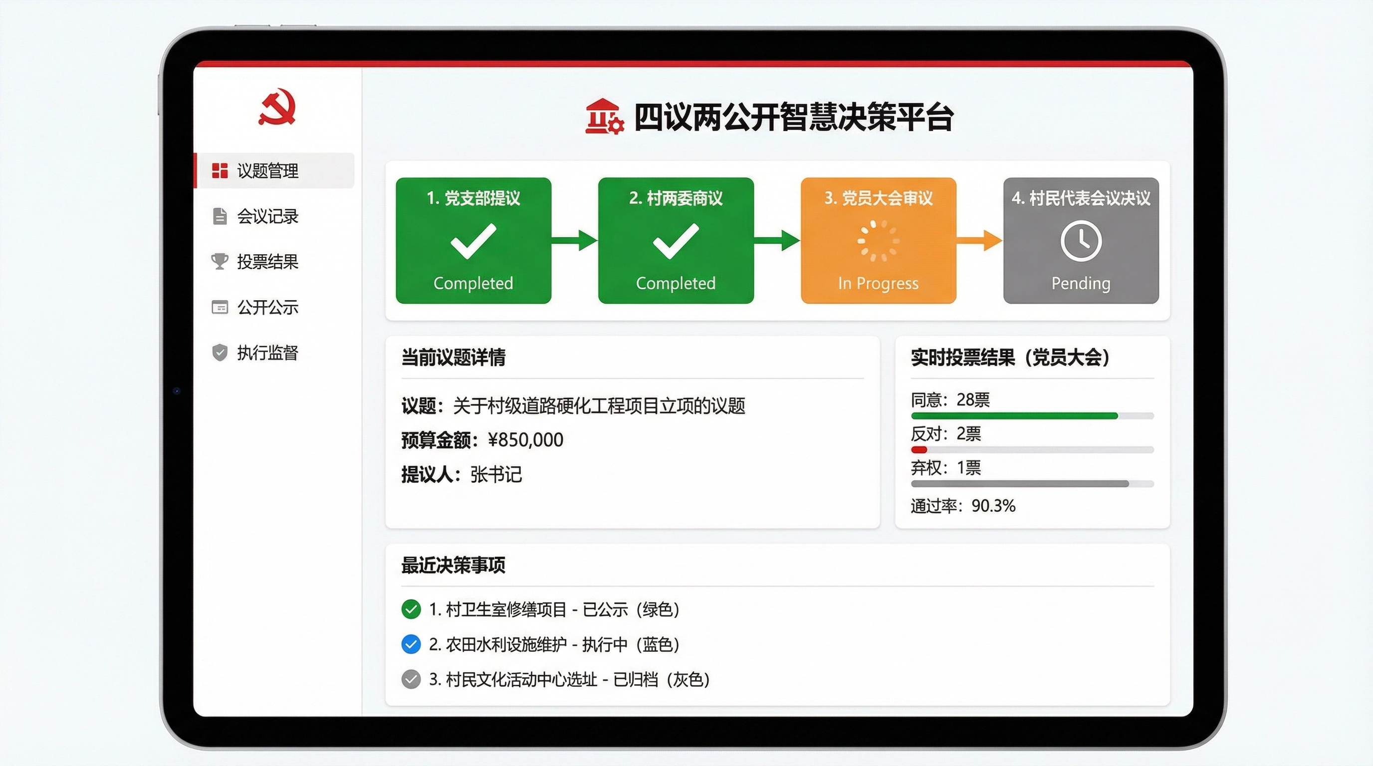 四议两公开智慧决策平台