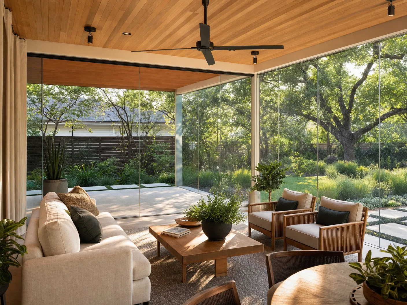 Lumon enclosed porch interior view