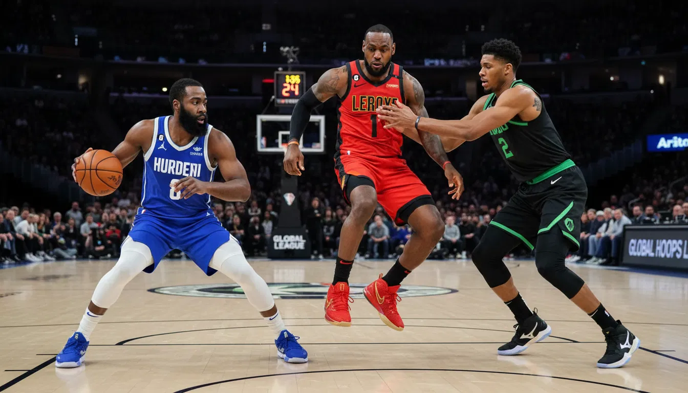 Jogadores de basquete Nike, Adidas e Mizuno