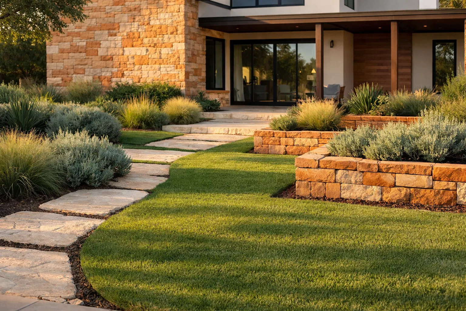 Beautiful manicured lawn in Austin