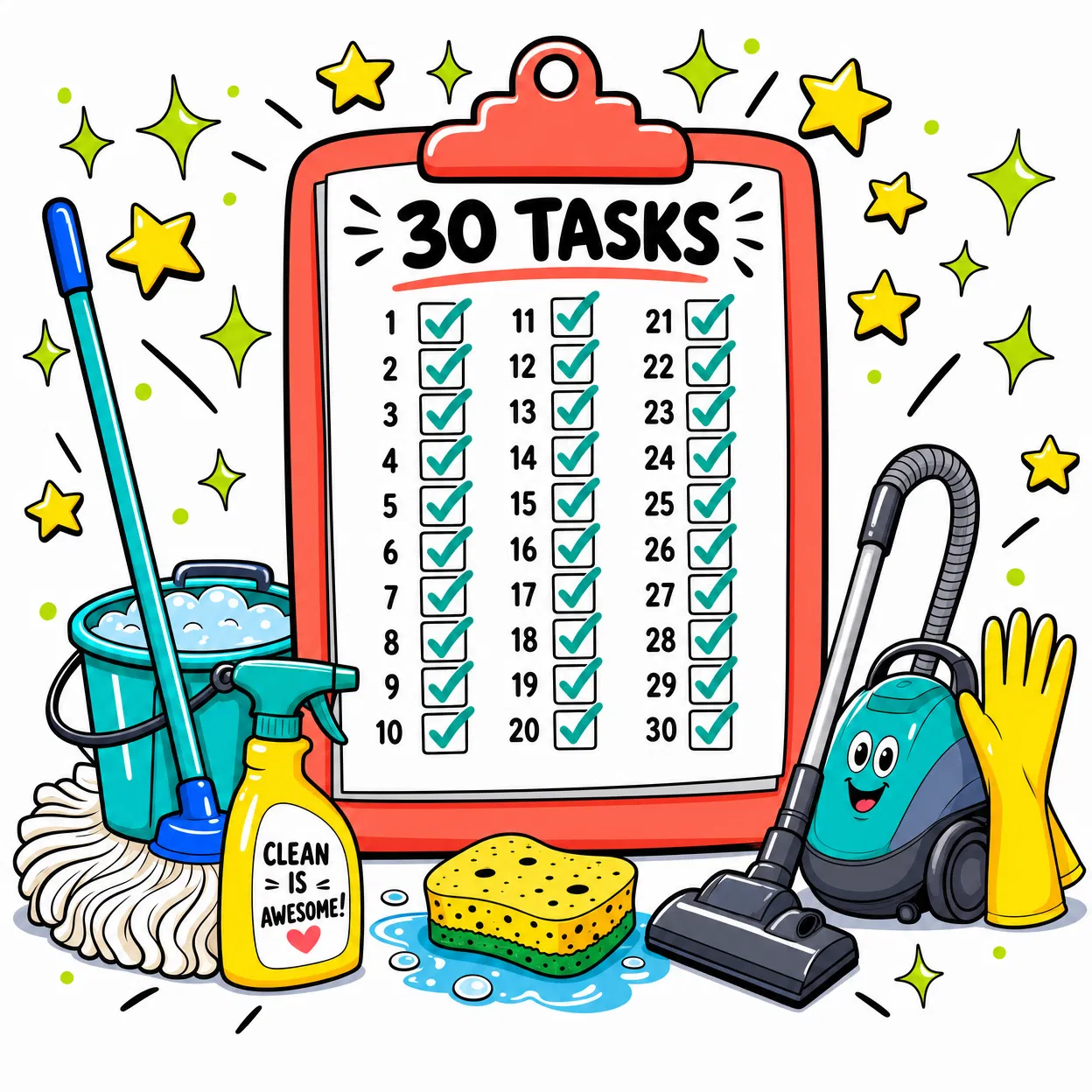 30-point cleaning checklist