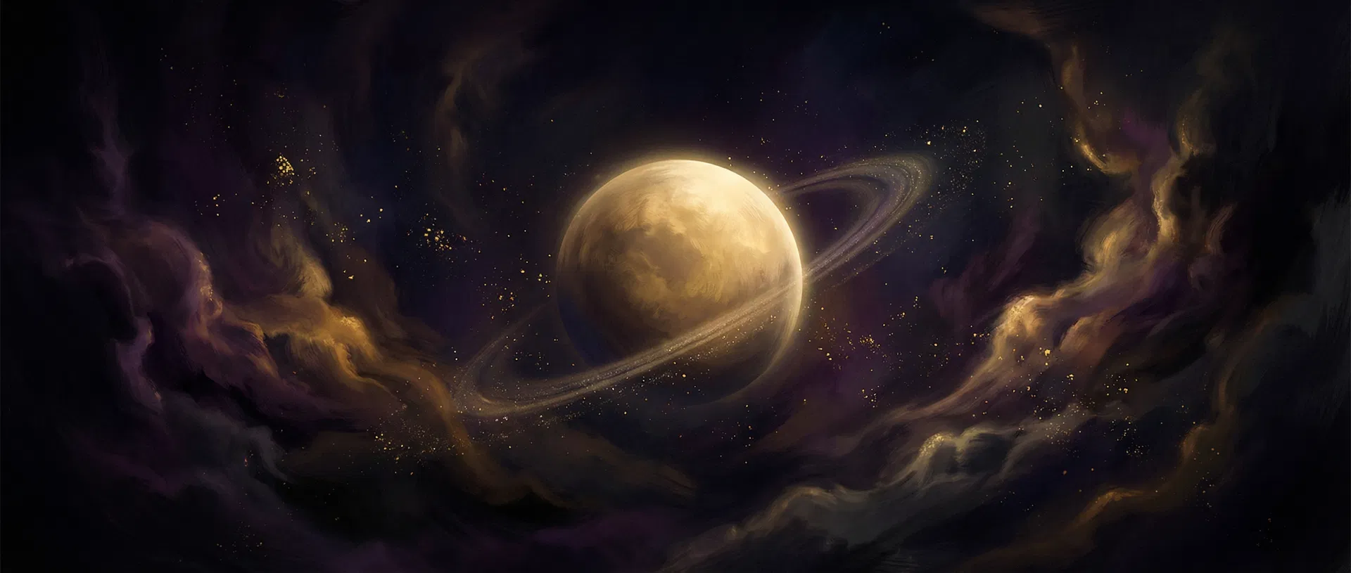 Celestial planet illustration, blog post header background