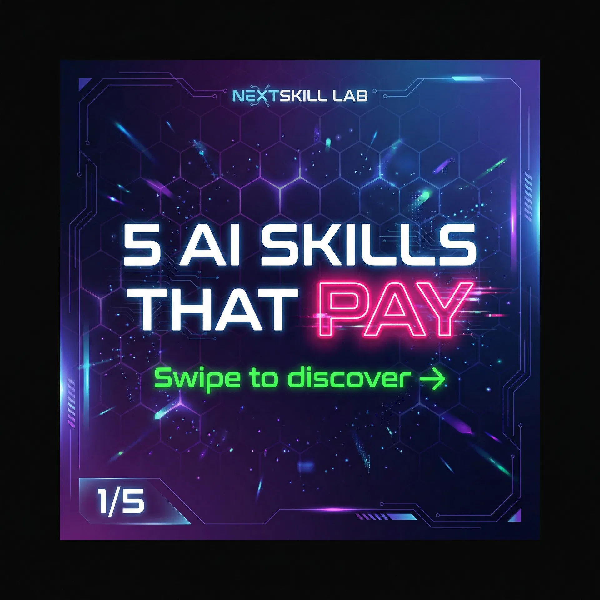 Carousel Cover — 5 AI Skills That Pay