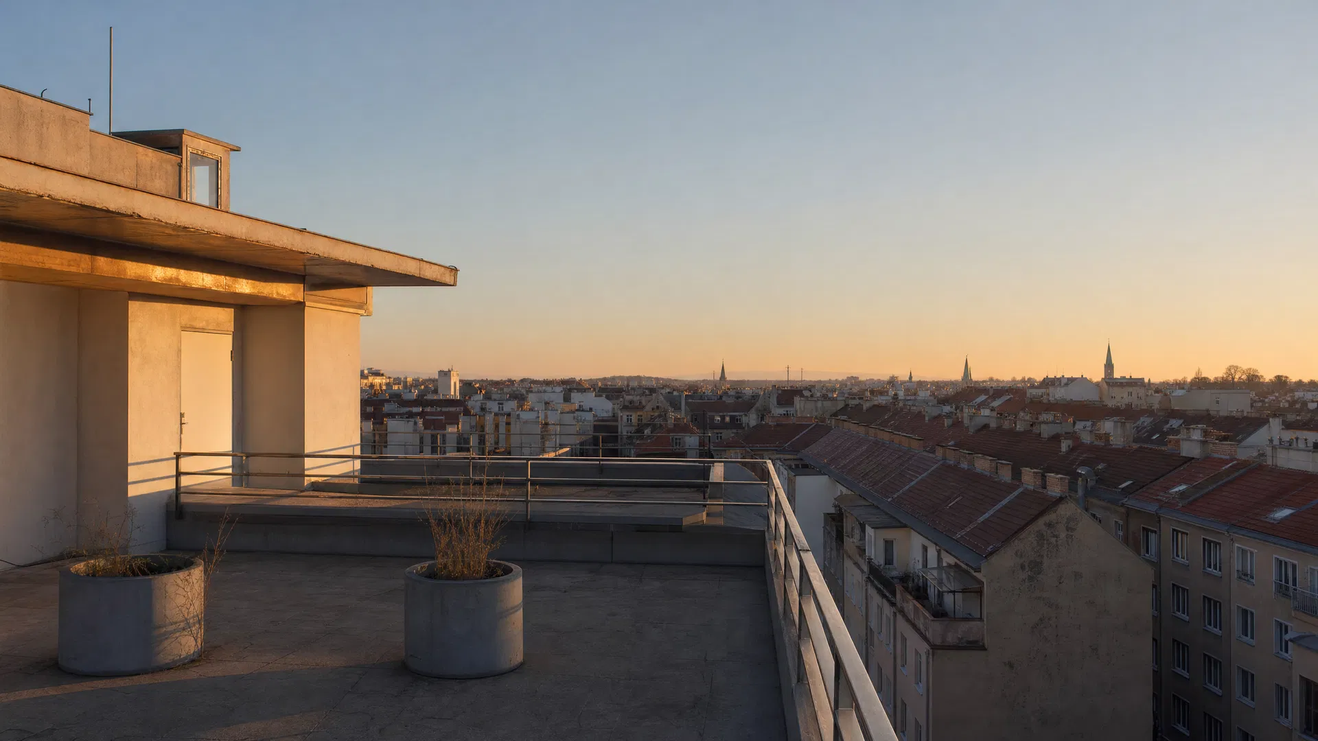 Dachterrasse mit Blick über Wien