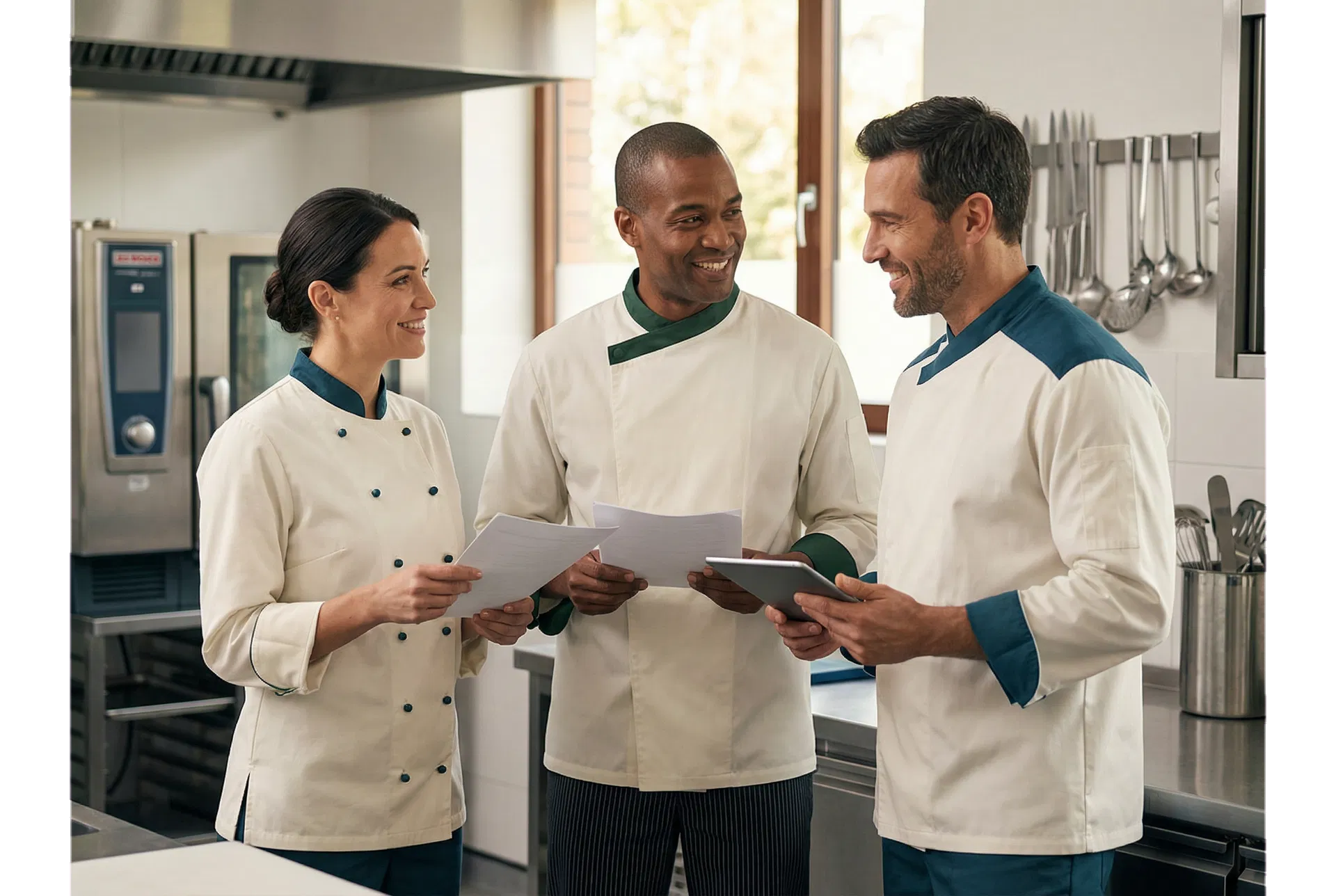 Professionnels de la restauration échangeant à l’issue d’une formation