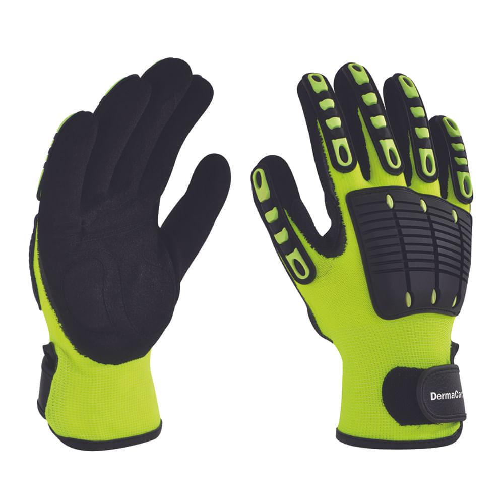 Guantes de nylon fluorescente DermaCare 51-840 con PVC | SafetyStore