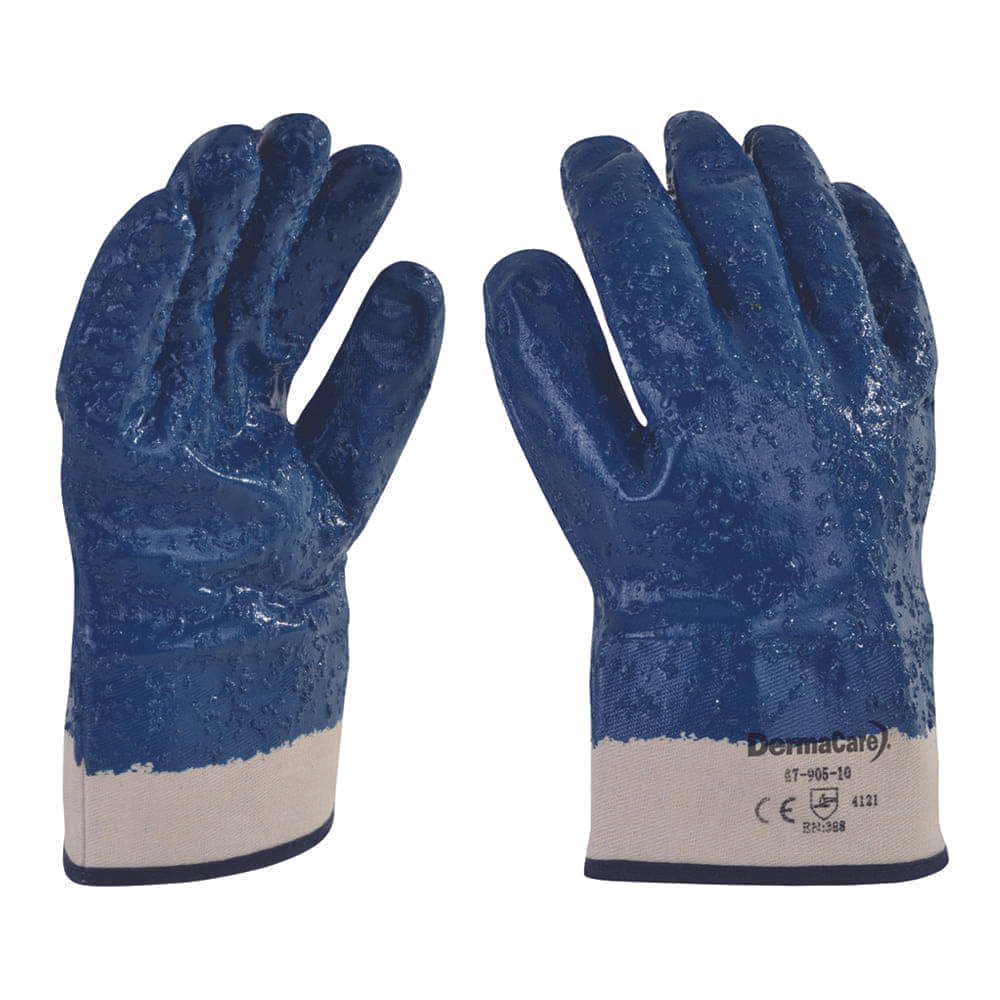 Guantes de algodón DermaCare 67-905 con nitrilo granulado | SafetyStore