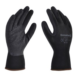 GUANTE NEGRO POLIESTER REC LATEX