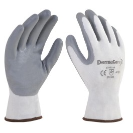 GUANTE POLIESTER BCO C/PAL NITRILO S