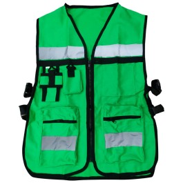 CHALECO BRIGADISTA VERDE MANZANA REFLEJANTE CON BOLSA TU