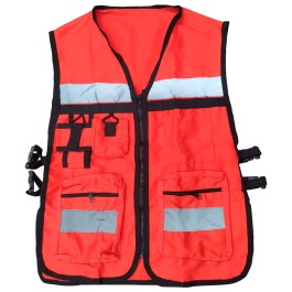 CHALECO BRIGADISTA NARANJA REFLEJANTE CON BOLSA TU