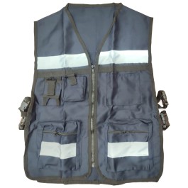 CHALECO BRIGADISTA AZUL MARINO REFLEJANTE CON BOLSA TU
