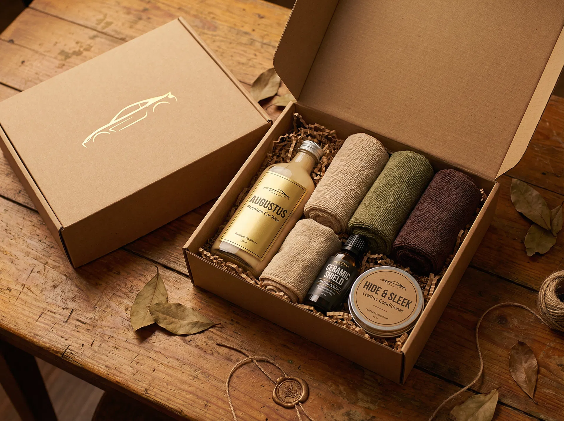 Caixa Variant Automotive com produtos premium