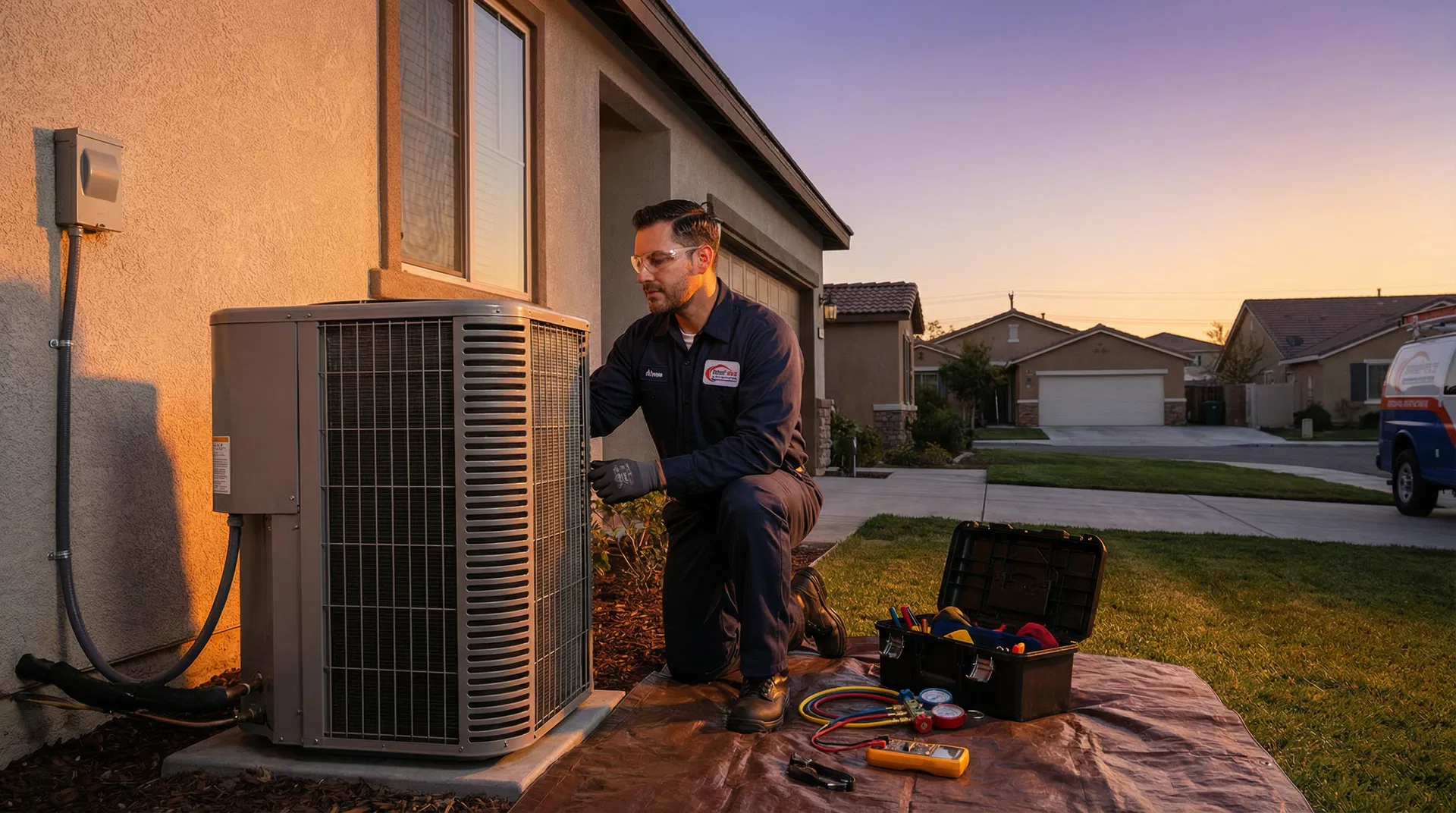 SLR Heating and Cooling technician at work