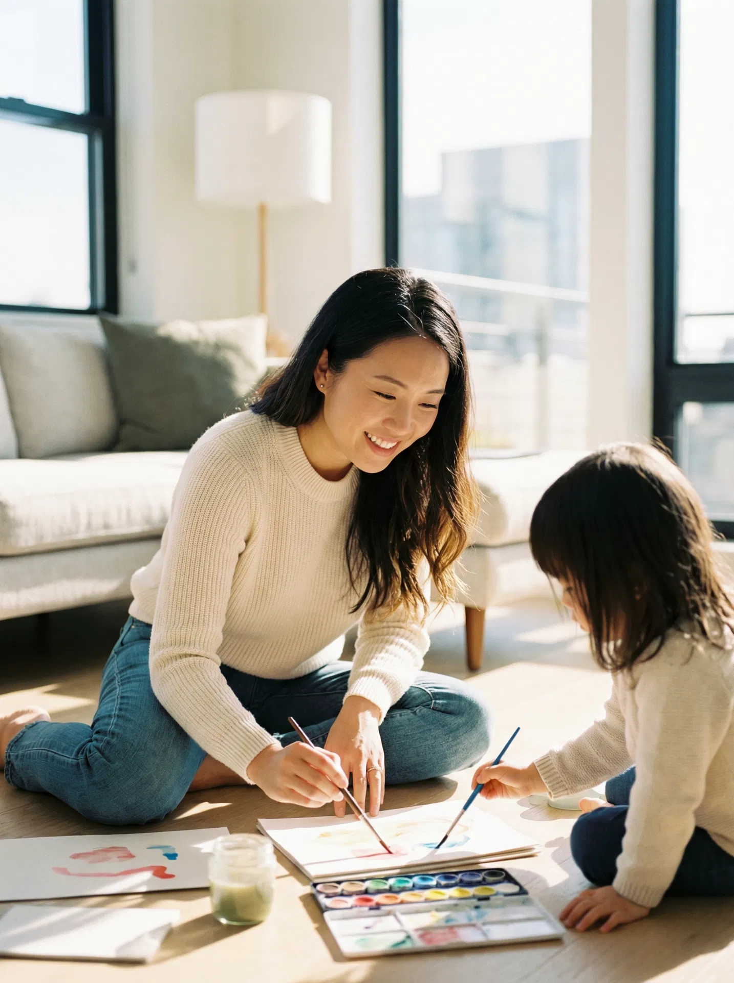 大學生陪伴孩子做美術手作