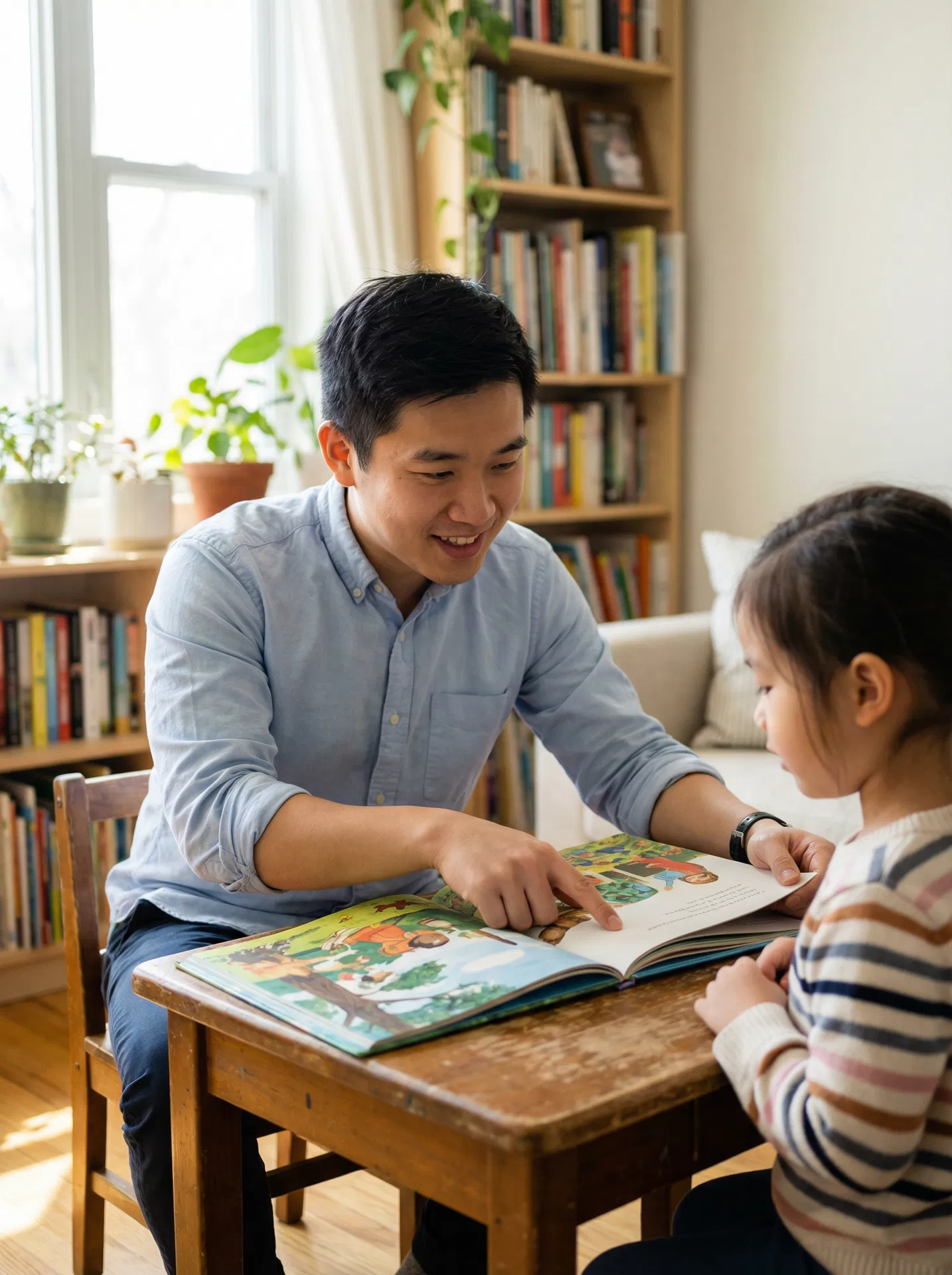 大學生陪孩子閱讀繪本