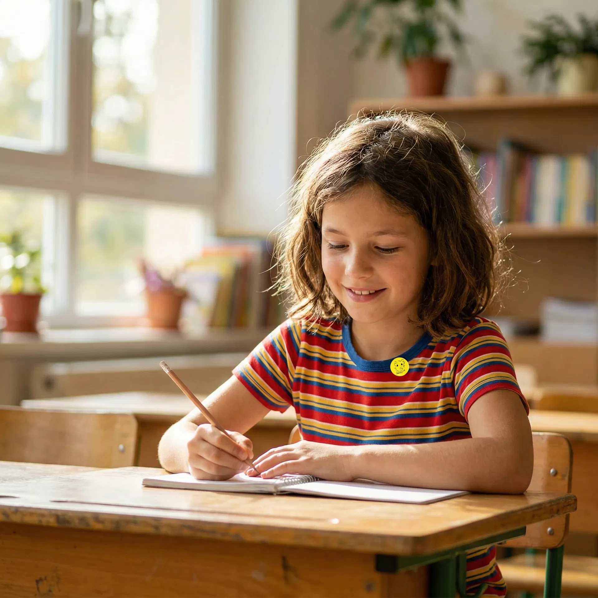 Mädchen konzentriert bei Hausaufgaben