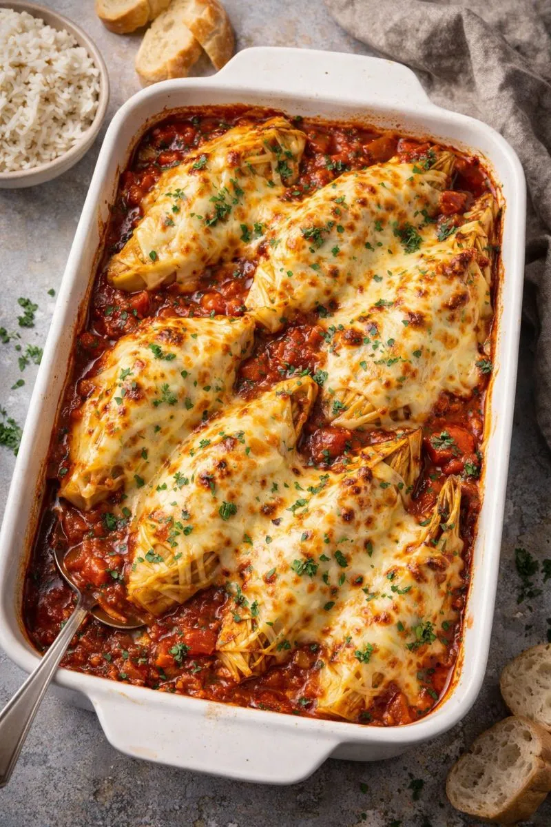 Spitzkohl überbacken in Tomatensauce - Proteinreiches Rezept | Magenkompass