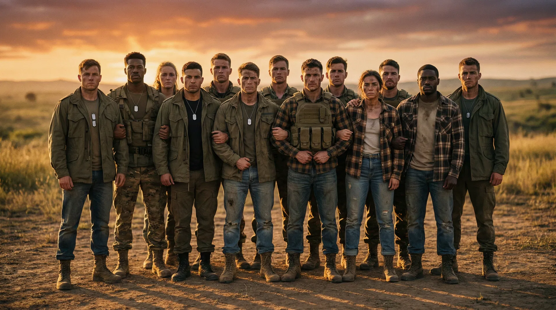 Veterans standing together