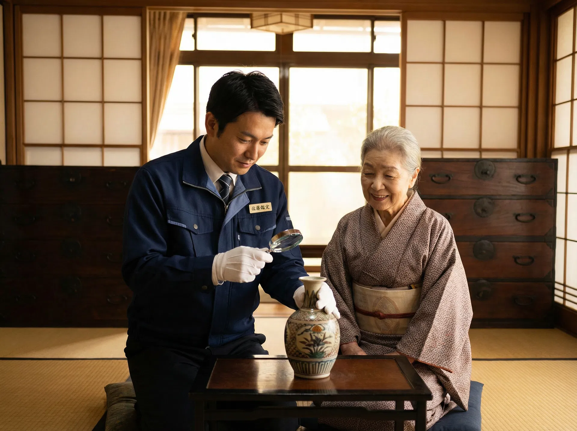 丁寧な査定の様子