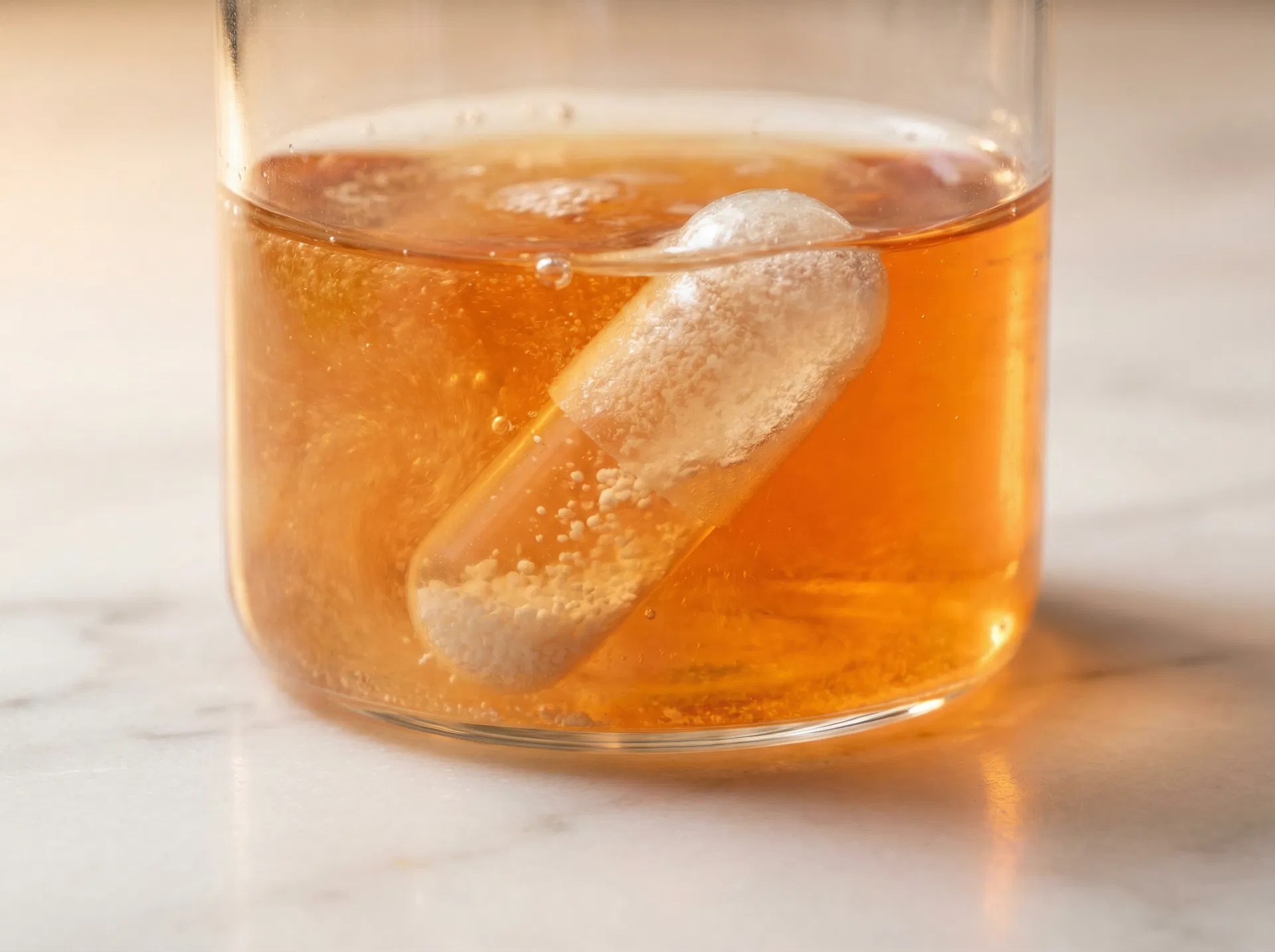 Capsule dissolving in acid